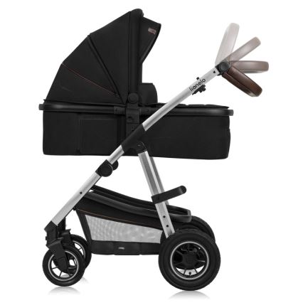 Lionelo - Kombi-Kinderwagen 2-in-1 AMBER Schwarz/Silber