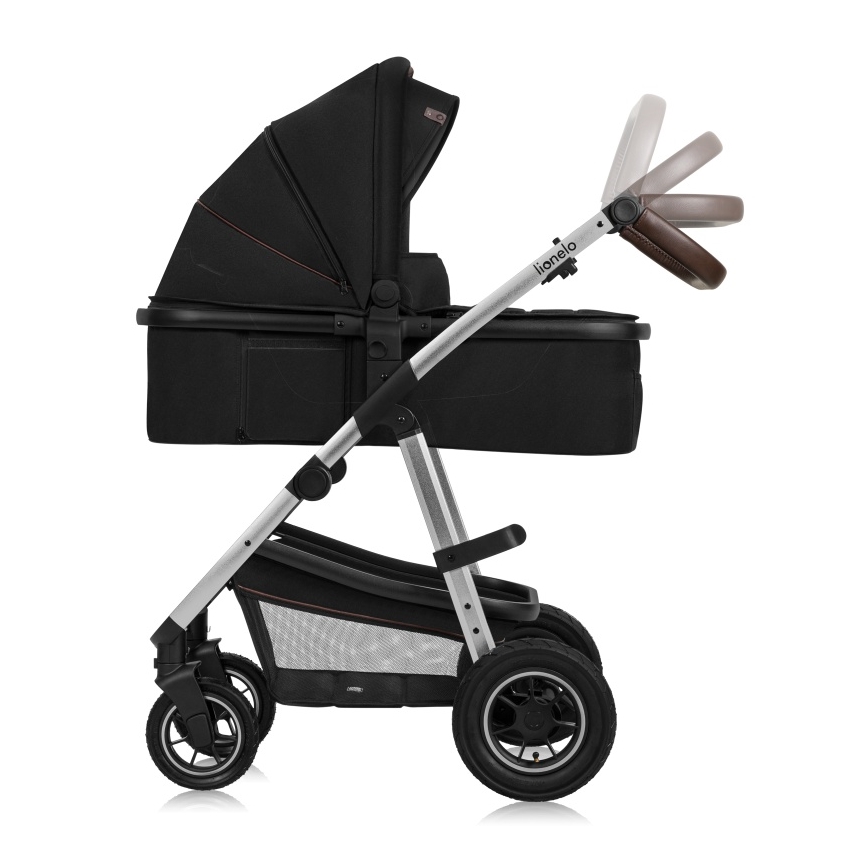 Lionelo - Kombi-Kinderwagen 2-in-1 AMBER Schwarz/Silber