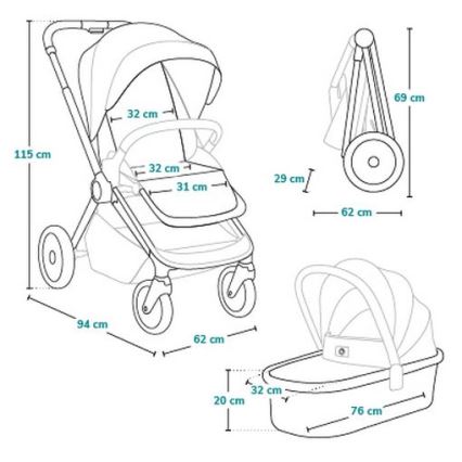 Lionelo - Kombi-Kinderwagen 2-in-1 LAYLA Braun Rost