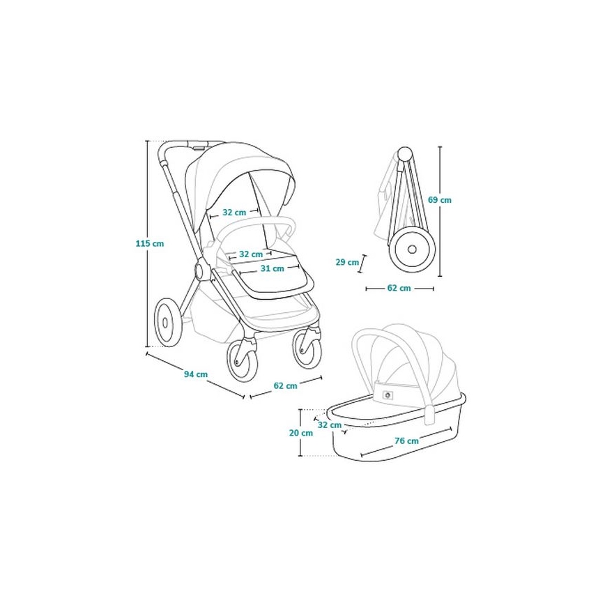 Lionelo - Kombi-Kinderwagen 2-in-1 LAYLA Braun Rost