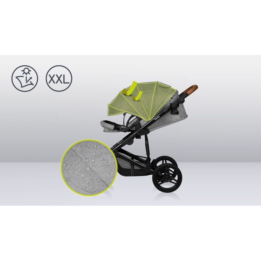 Lionelo - Kombi-Kinderwagen 2-in-1 MARI TOUR Grey Stone