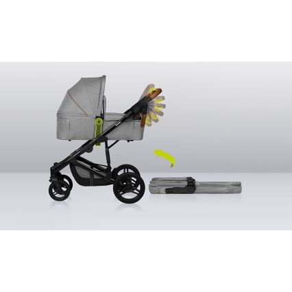 Lionelo - Kombi-Kinderwagen 2-in-1 MARI TOUR Grey Stone