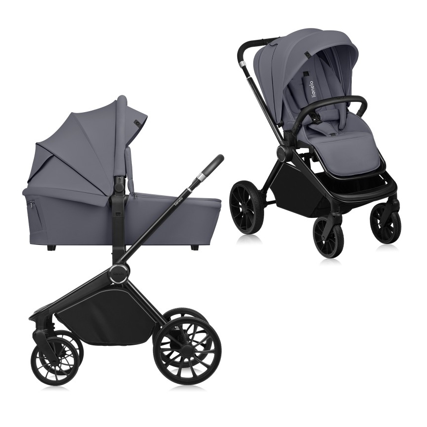 Lionelo - Kombi-Kinderwagen 2-in-1 MIKA PLUS Grey Stone