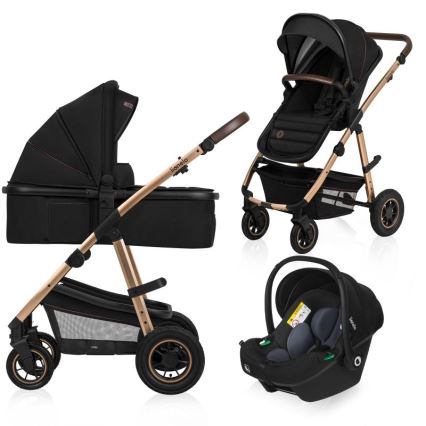 Lionelo - Kombi-Kinderwagen 3-in-1 AMBER Black Onyx