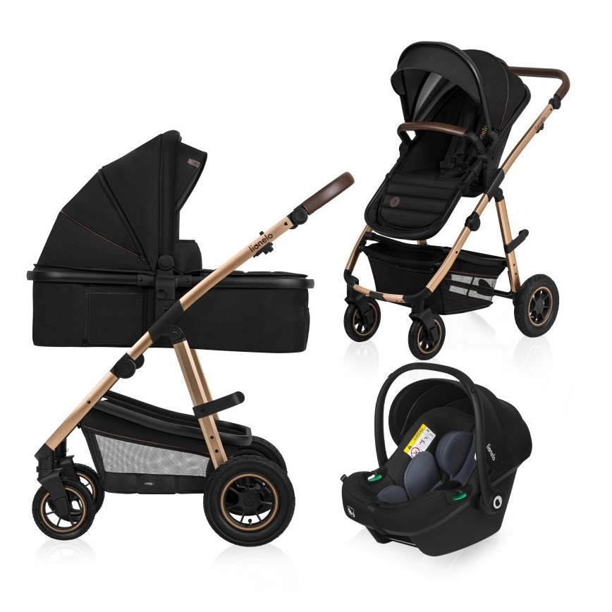 Lionelo - Kombi-Kinderwagen 3-in-1 AMBER Black Onyx