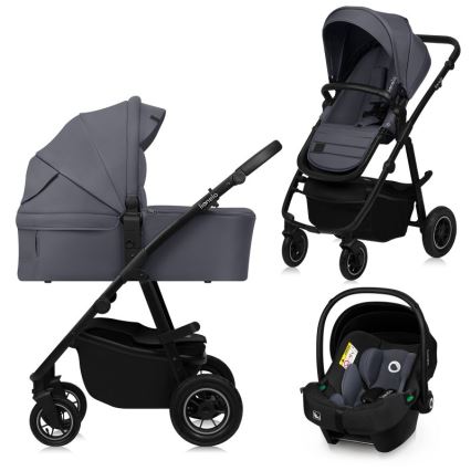 Lionelo - Kombi-Kinderwagen 3-in-1 AMBER PLUS Grau Graphit
