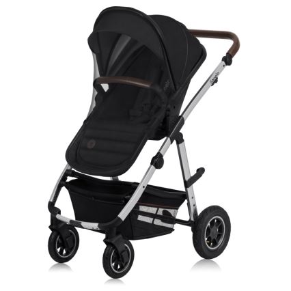 Lionelo - Kombi-Kinderwagen 3-in-1 AMBER Schwarz/Silber