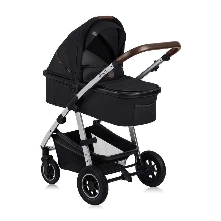 Lionelo - Kombi-Kinderwagen 3-in-1 AMBER Schwarz/Silber