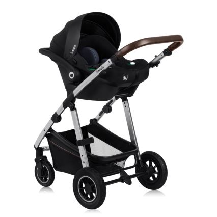 Lionelo - Kombi-Kinderwagen 3-in-1 AMBER Schwarz/Silber