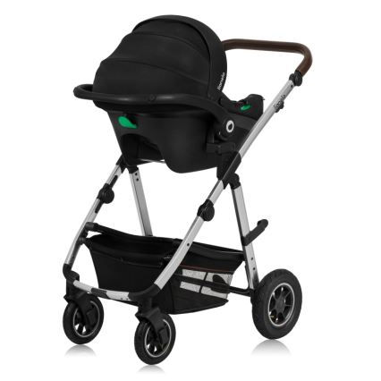 Lionelo - Kombi-Kinderwagen 3-in-1 AMBER Schwarz/Silber
