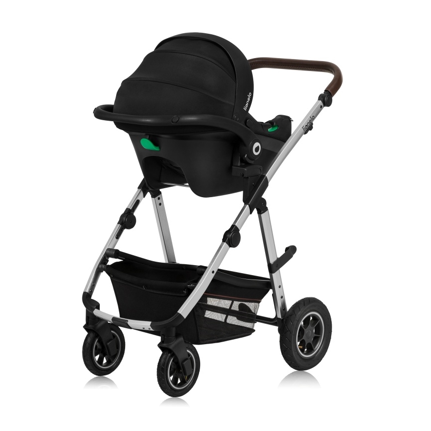 Lionelo - Kombi-Kinderwagen 3-in-1 AMBER Schwarz/Silber