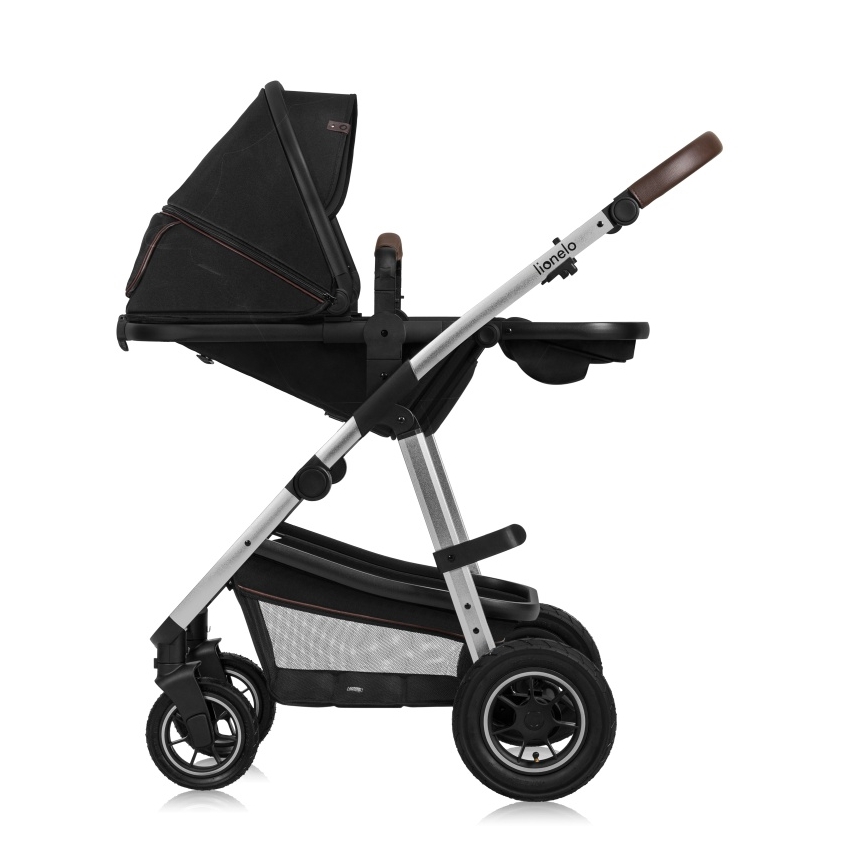 Lionelo - Kombi-Kinderwagen 3-in-1 AMBER Schwarz/Silber