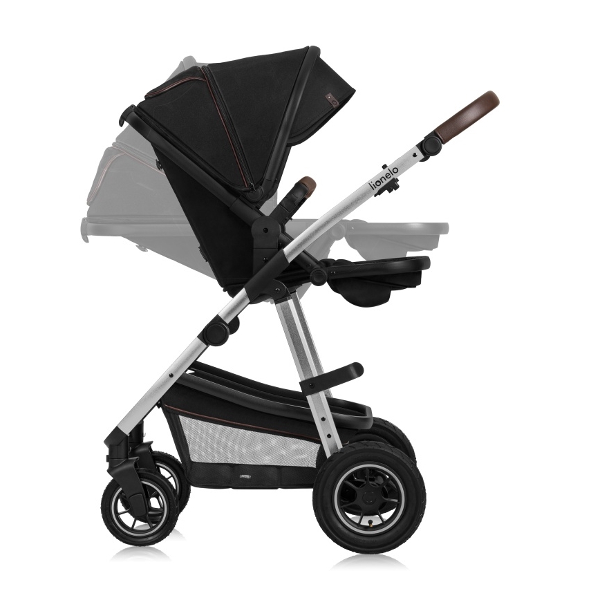 Lionelo - Kombi-Kinderwagen 3-in-1 AMBER Schwarz/Silber