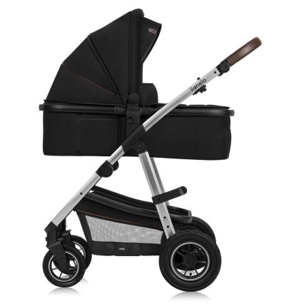 Lionelo - Kombi-Kinderwagen 3-in-1 AMBER Schwarz/Silber