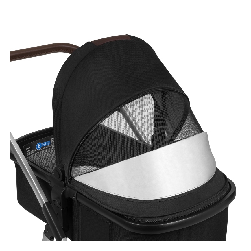 Lionelo - Kombi-Kinderwagen 3-in-1 AMBER Schwarz/Silber