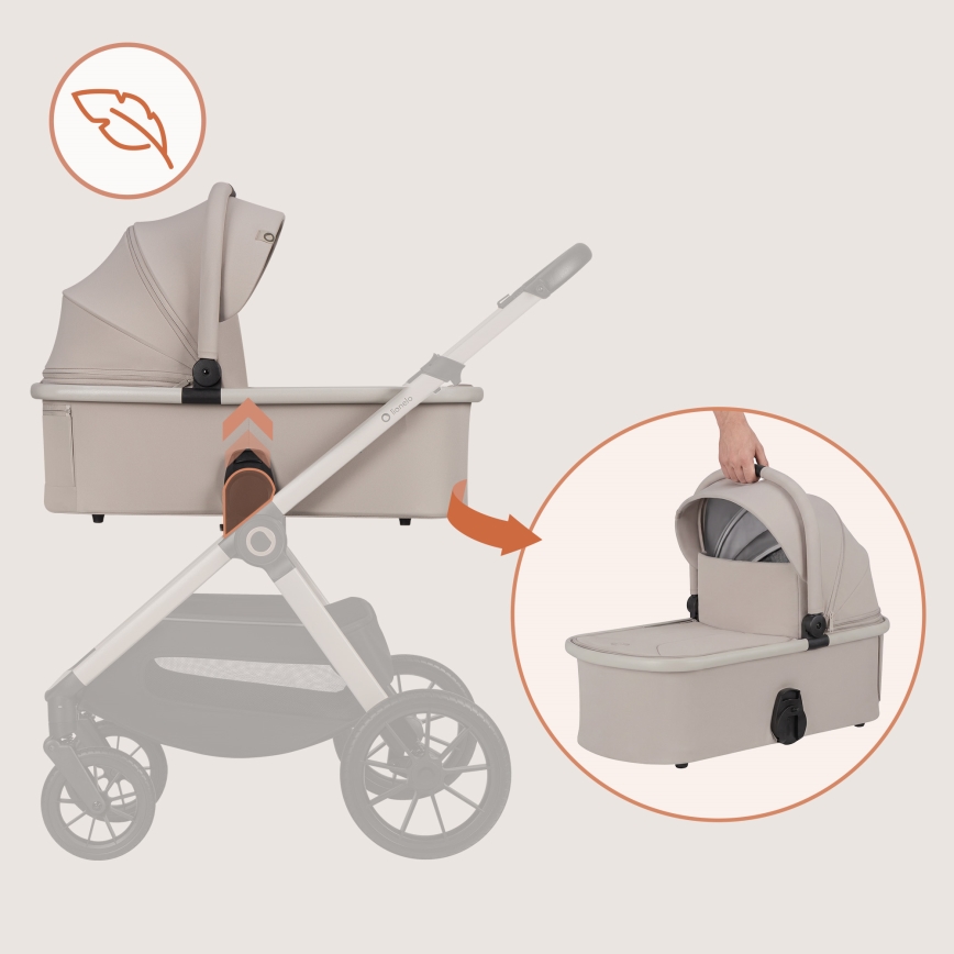 Lionelo - Kombi-Kinderwagen 3-in-1 LAYLA Sandbeige