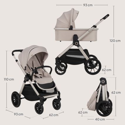 Lionelo - Kombi-Kinderwagen 3-in-1 LAYLA Sandbeige
