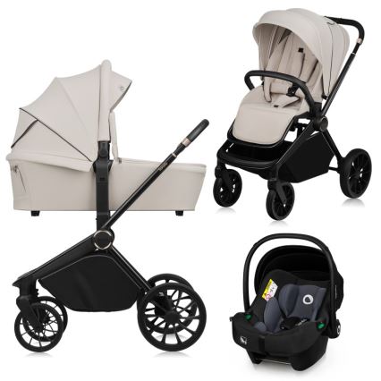 Lionelo - Kombi-Kinderwagen 3-in-1 MIKA PLUS Beige Sand