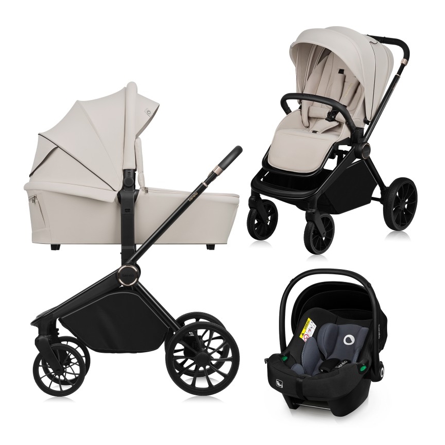 Lionelo - Kombi-Kinderwagen 3-in-1 MIKA PLUS Beige Sand