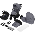 Lionelo - Kombi-Kinderwagen 3-in-1 MIKA PLUS Grey Stone