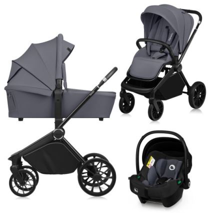 Lionelo - Kombi-Kinderwagen 3-in-1 MIKA PLUS Grey Stone