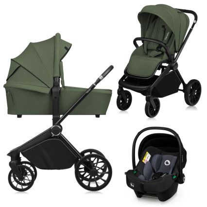 Lionelo - Kombi-Kinderwagen 3-in-1 MIKA PLUS Olivgrün
