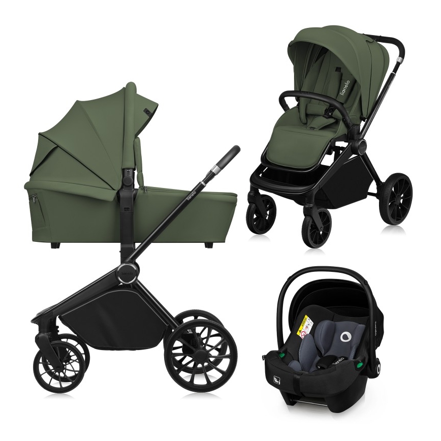 Lionelo - Kombi-Kinderwagen 3-in-1 MIKA PLUS Olivgrün