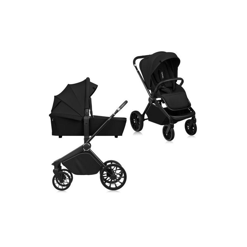 Lionelo - Kombikinderwagen 2-in-1 MIKA PLUS Onyx-Schwarz
