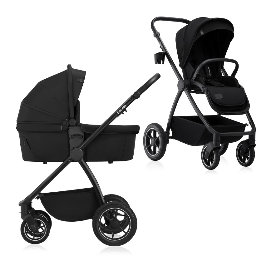 Lionelo - Kombinierter 2-in-1 Kinderwagen MERIL Black Onyx