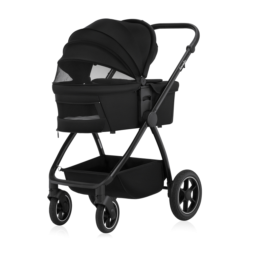 Lionelo - Kombinierter 2-in-1 Kinderwagen MERIL Black Onyx