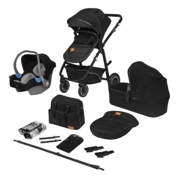 Lionelo - Kombinierter 3-in-1-Kinderwagen BIANKA Schwarz Onyx