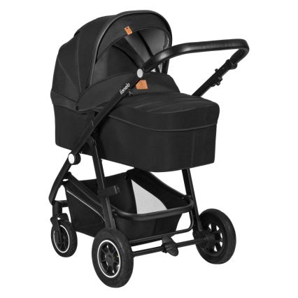 Lionelo - Kombinierter 3-in-1-Kinderwagen BIANKA Schwarz Onyx