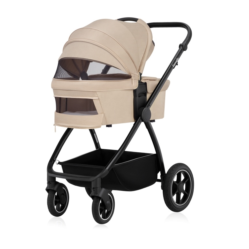 Lionelo - Kombinierter 3-in-1-Kinderwagen MERIL Beige Sand