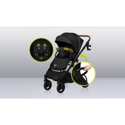Lionelo - Kombinierter Kinderwagen 2-in-1 MARI TOUR Black Onyx