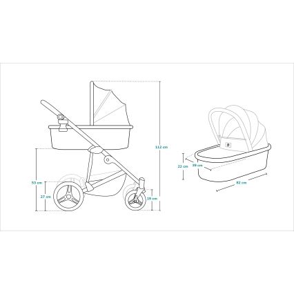 Lionelo - Kombinierter Kinderwagen 2-in-1 MARI TOUR Black Onyx