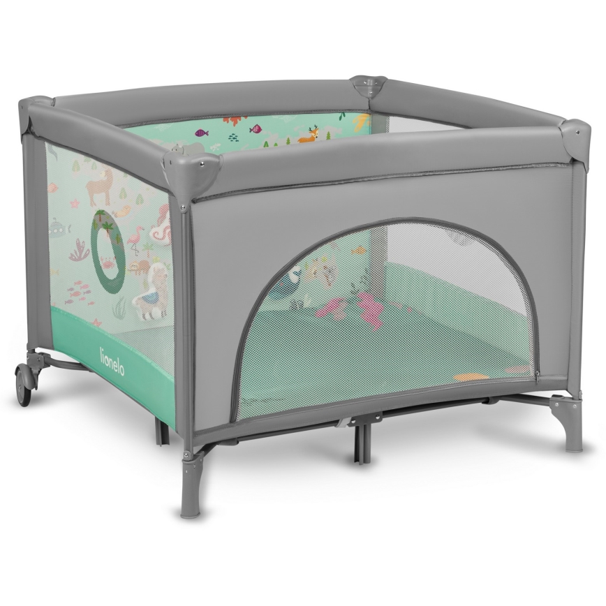 Lionelo - Laufgitter MILLE Grau/Grün