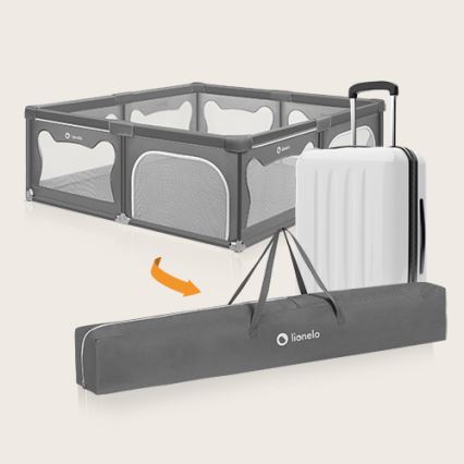 Lionelo - Laufgitter WILLOW XL grau