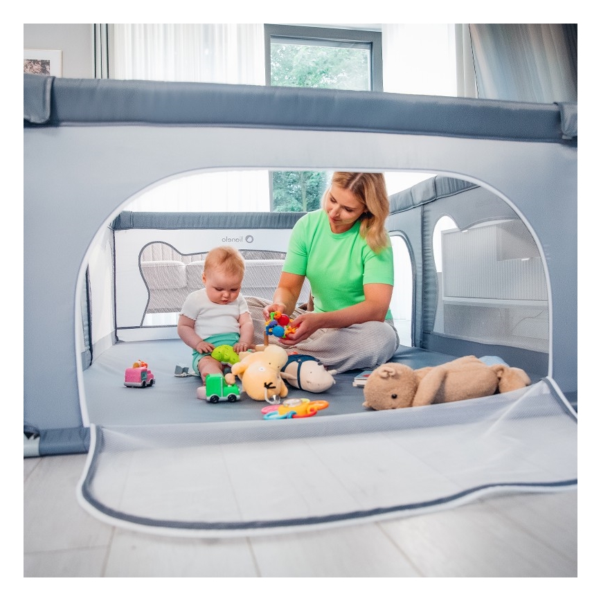Lionelo - Laufstall WILLOW grau