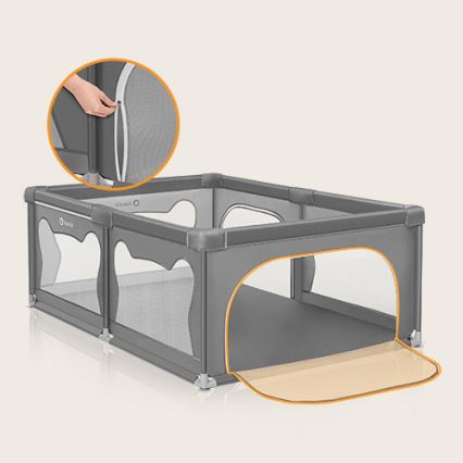 Lionelo - Laufstall WILLOW grau