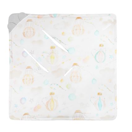 Lionelo - Pucksack für den Autositz TRAVEL SWADDLE 90x90 cm Grau Ballon