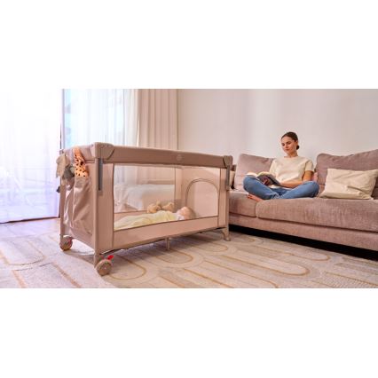 Lionelo - Reisebett 3-in-1 ELLEN Beige Sand