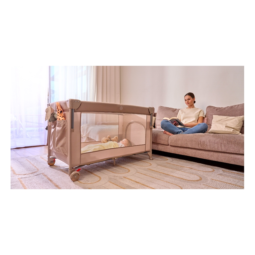 Lionelo - Reisebett 3-in-1 ELLEN Beige Sand