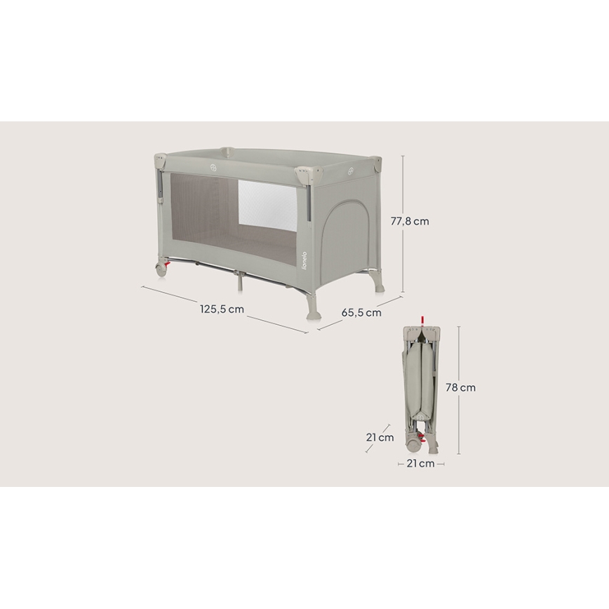 Lionelo - Reisebett 3-in-1 ELLEN Beige Sand