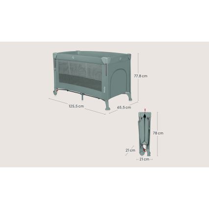 Lionelo - Reisebett 3-in-1 ELLEN Green Sage