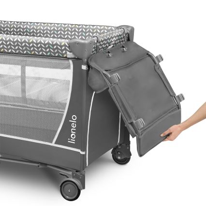 Lionelo - Reisebett FLOWER Grau Scandi