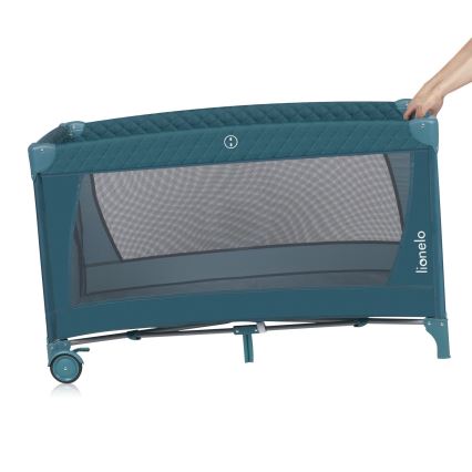 Lionelo - Reisebett FLOWER Grün-Türkis