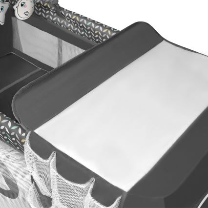 Lionelo - Reisebett FLOWER Scandi Grau