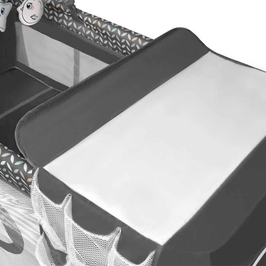 Lionelo - Reisebett FLOWER Scandi Grau