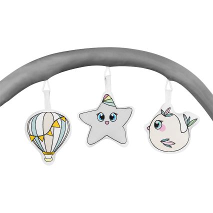 Lionelo - Reisebett FLOWER Scandi Grau