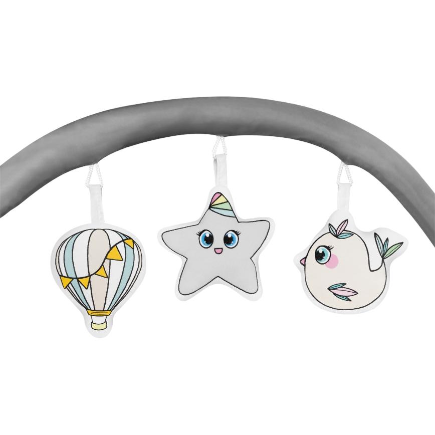 Lionelo - Reisebett FLOWER Scandi Grau